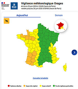 Lire la suite : Vigilance orange pour risque d'orages