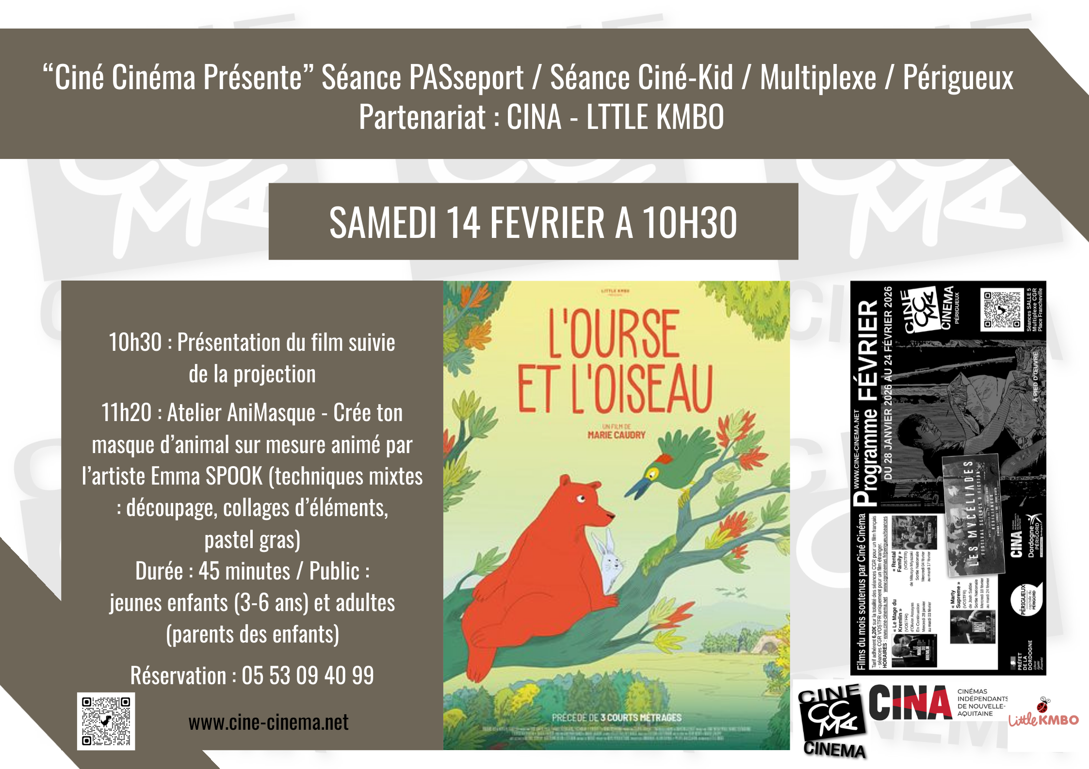 Découvrir : Séance Ciné-Kid : L’Ourse et l’oiseau (Collectif)